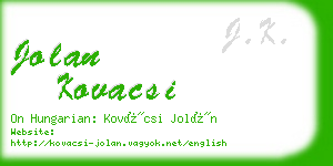 jolan kovacsi business card